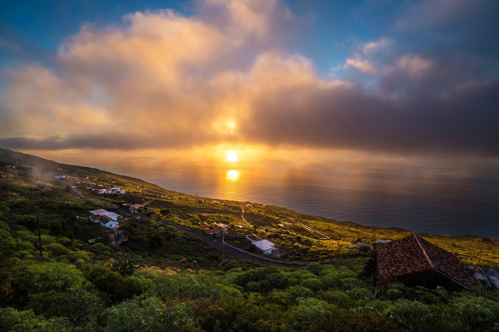 Sonnenuntergang über dem Atlantik, La Palma